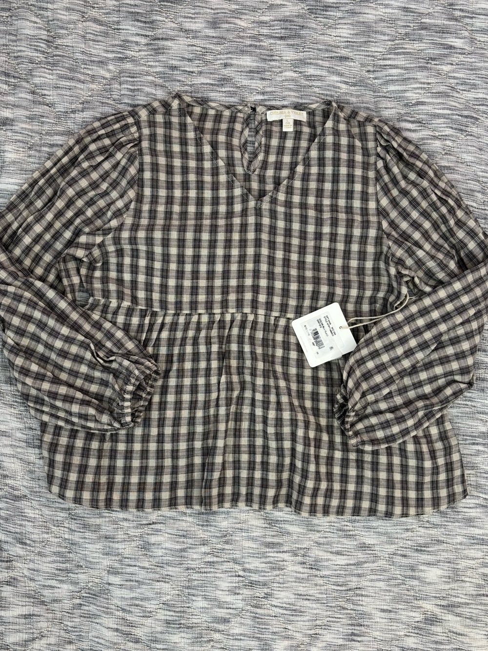 NWT Chelsea & Violet Girls Prairie Long Sleeve Plaid Top Sz L (14) In Girls -